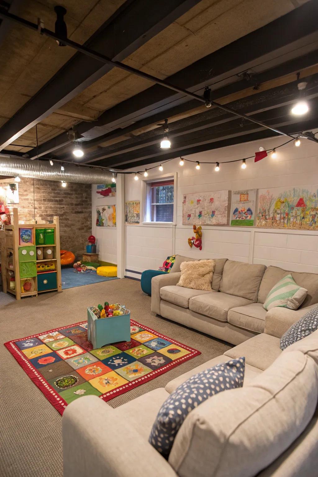 Multi-use spaces maximize your basement’s potential.