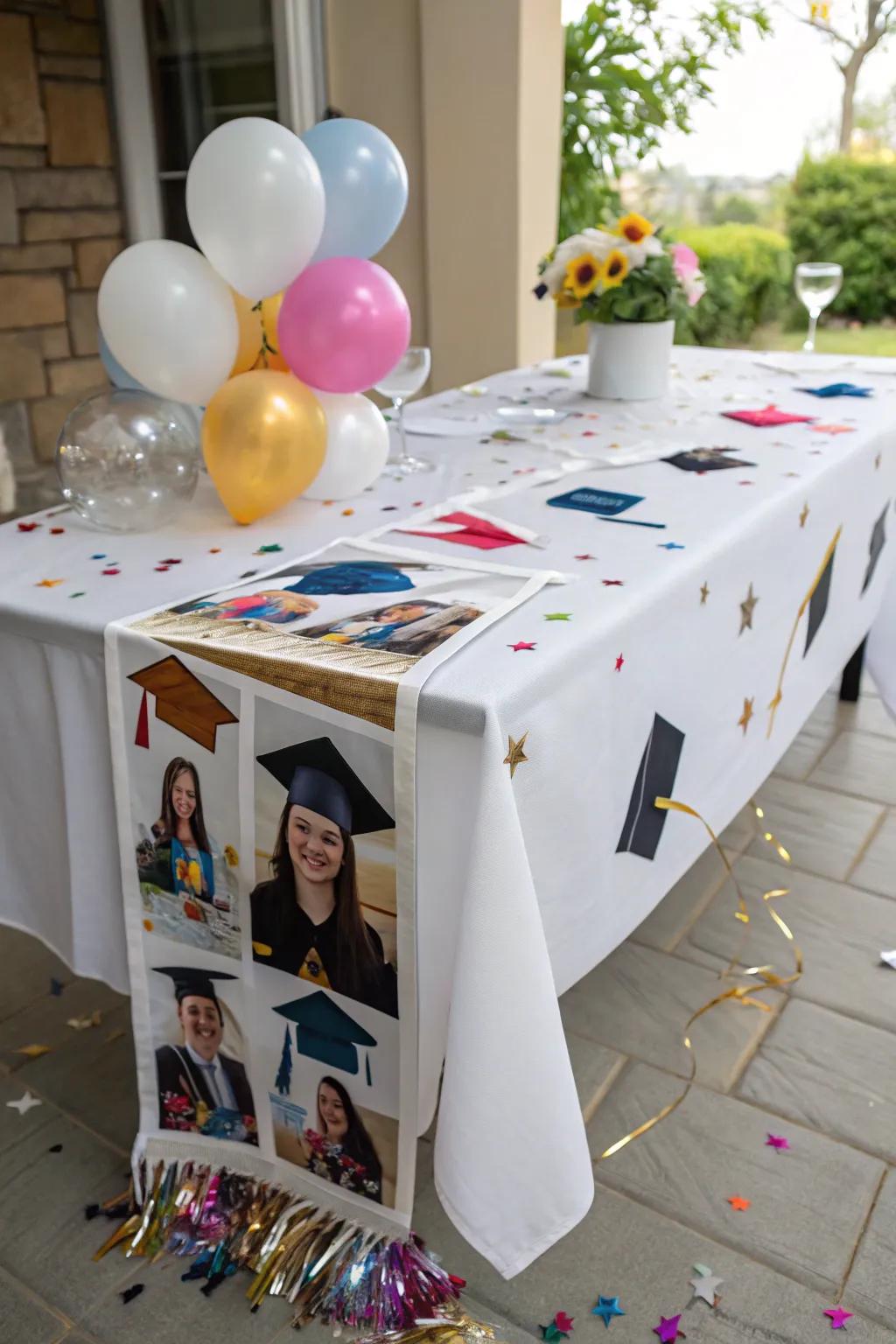 A playful table escort that unites the theme.