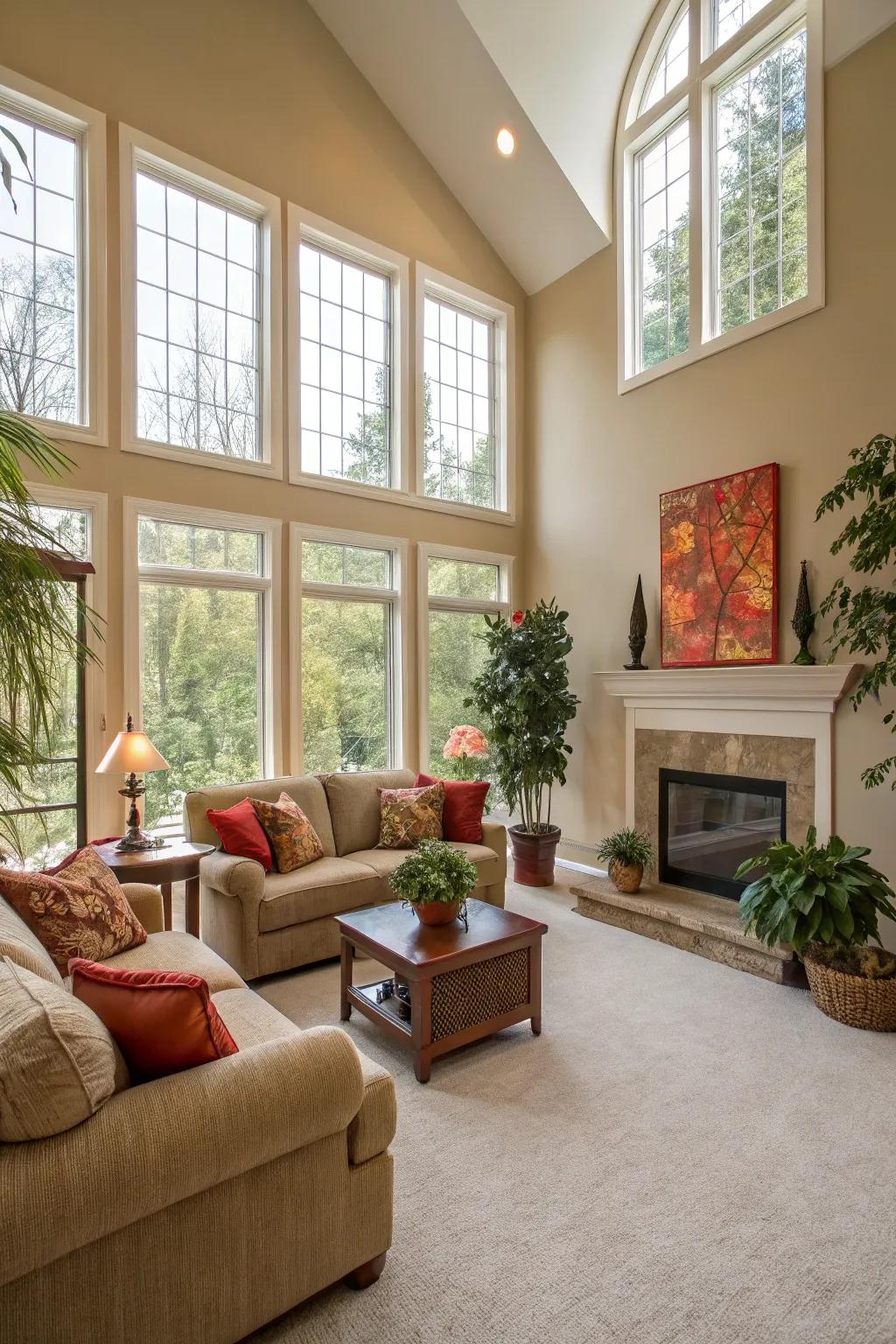 A wide-open feel fosters a welcoming and spacious environment.