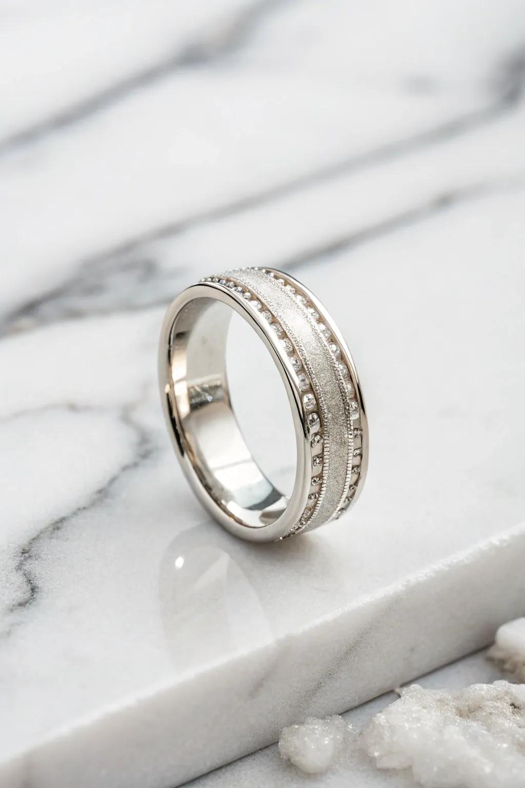 A sleek icy gold circle that exudes contemporary grace.
