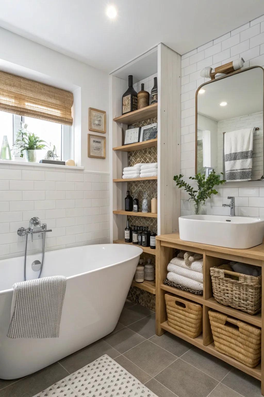 Smart storage keeps your bathroom organized and clutter-free.