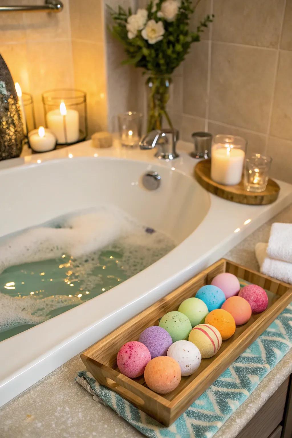 DIY bath bombs offering a luxurious soaking experience.