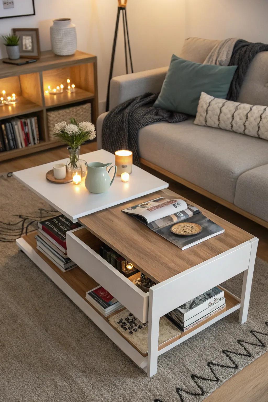A functional end table improves utility and flair.