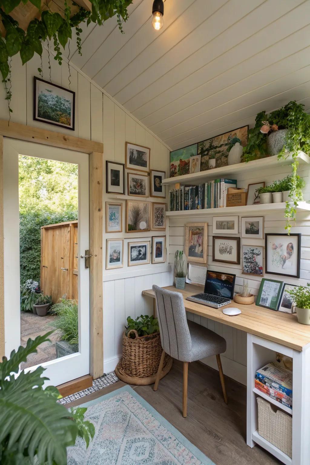 Personal accents lending character to the studio.