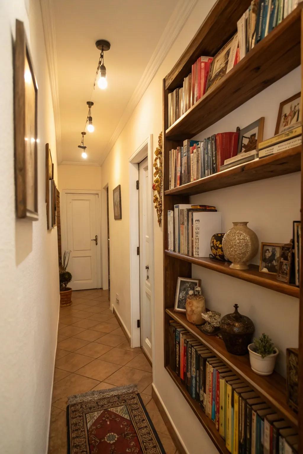 Wall-mounted boards offer practical storage while enhancing style.