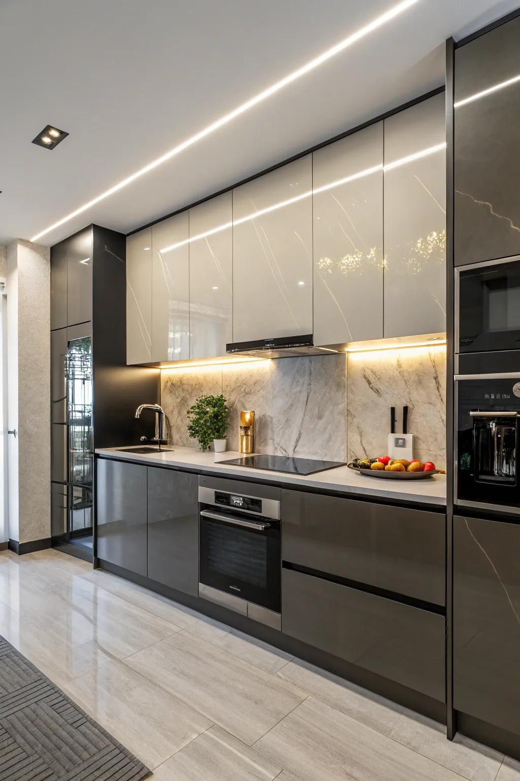 Attain a contemporary look with sleek design elements.