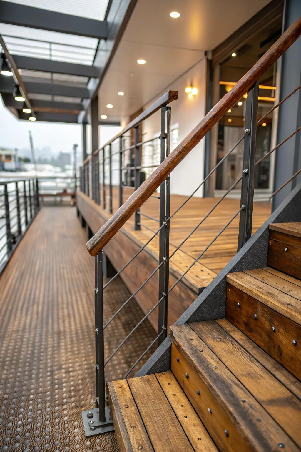 Textural elements introduce dimension and intrigue to small landings.