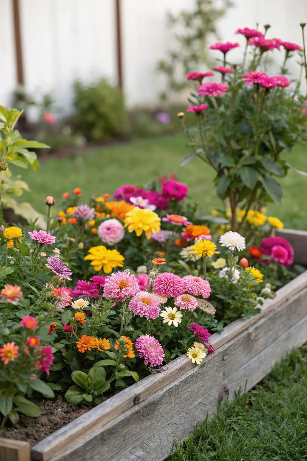 Colorful flowers bring vibrancy and joy to any garden space.