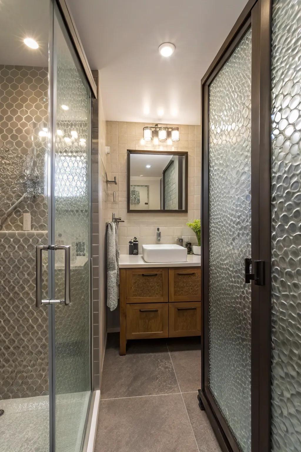 Art converges with function in textured glass.