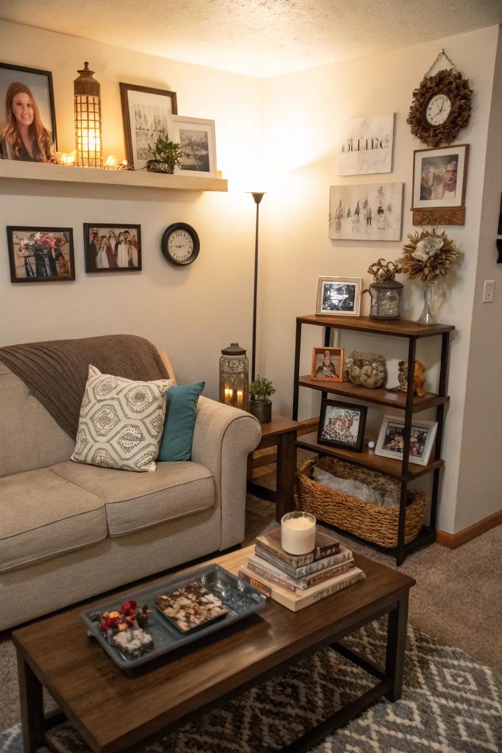 Decorate with the things that have meaning to you so that your personality shines through.