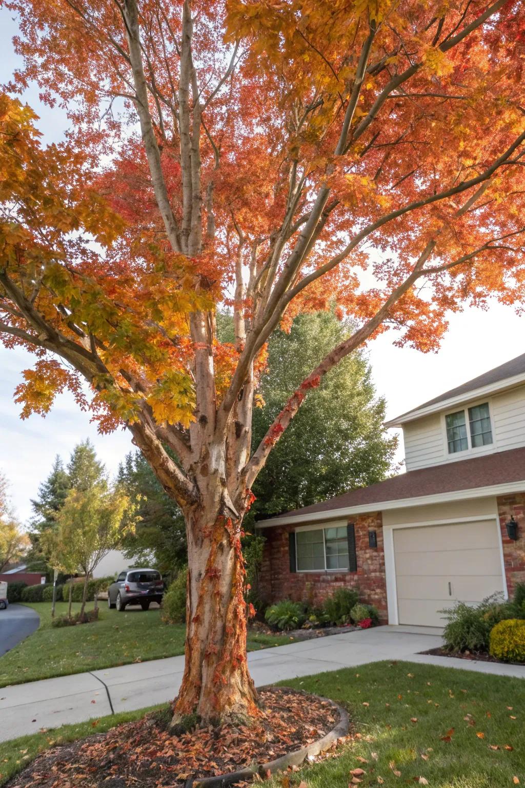 Birch bark maple delivering distinct texture and hue to a garden.