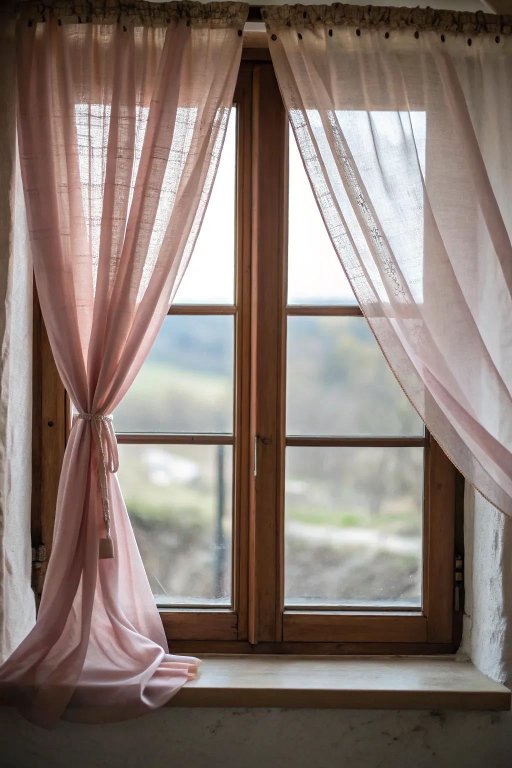 Pinched curtains introduce a touch of refinement and flow to small windows.