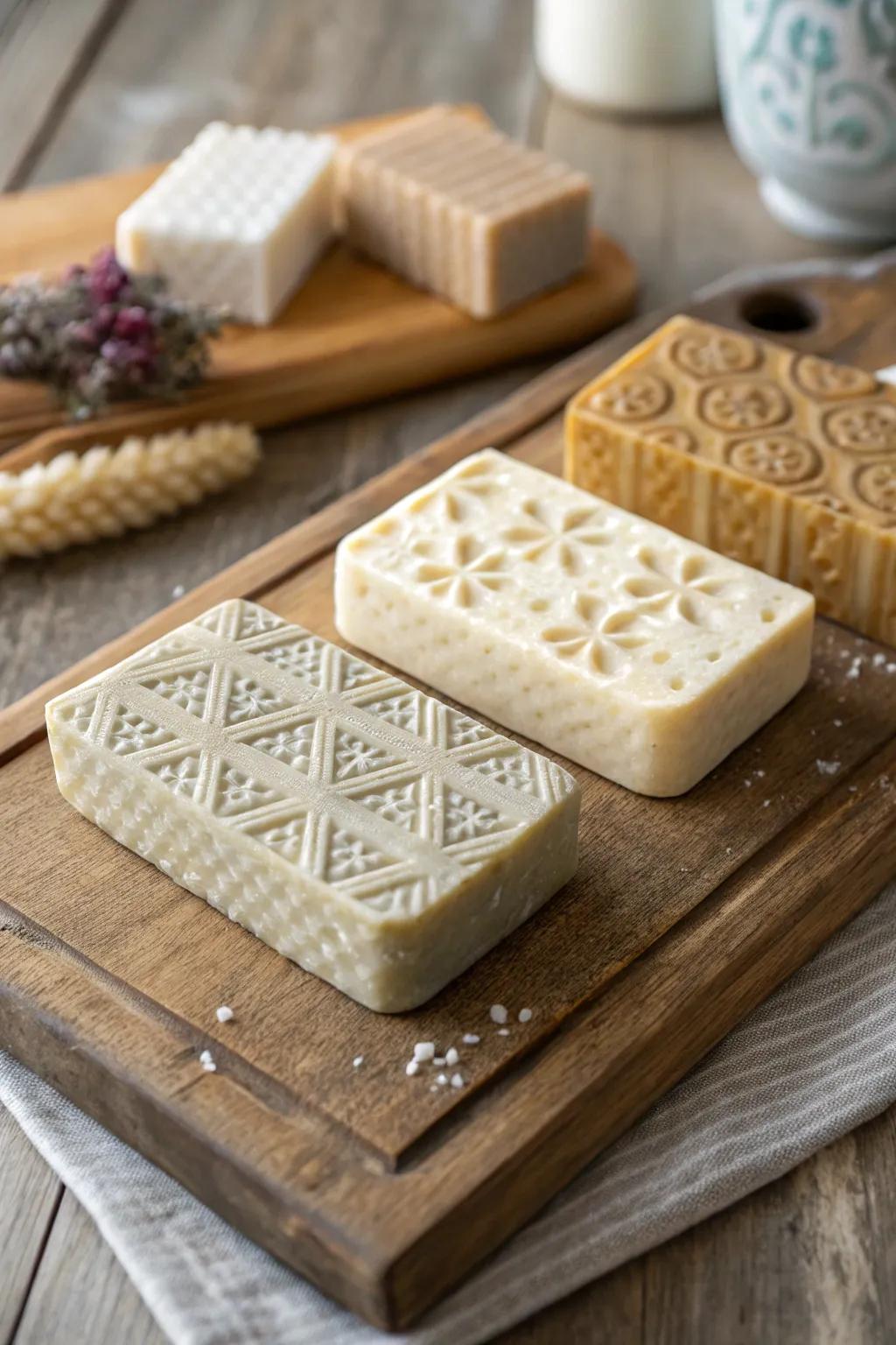 Textured soap pieces that combine beauty and practicality.