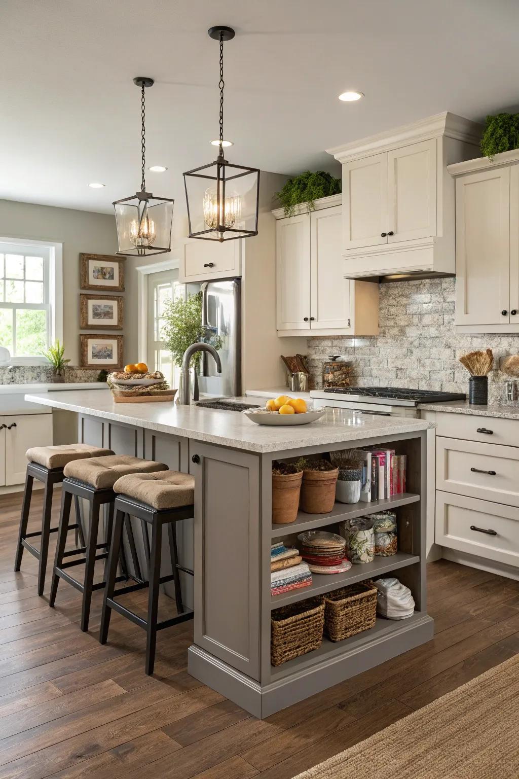 A functional island enhances area utility and fashion within your kitchen.