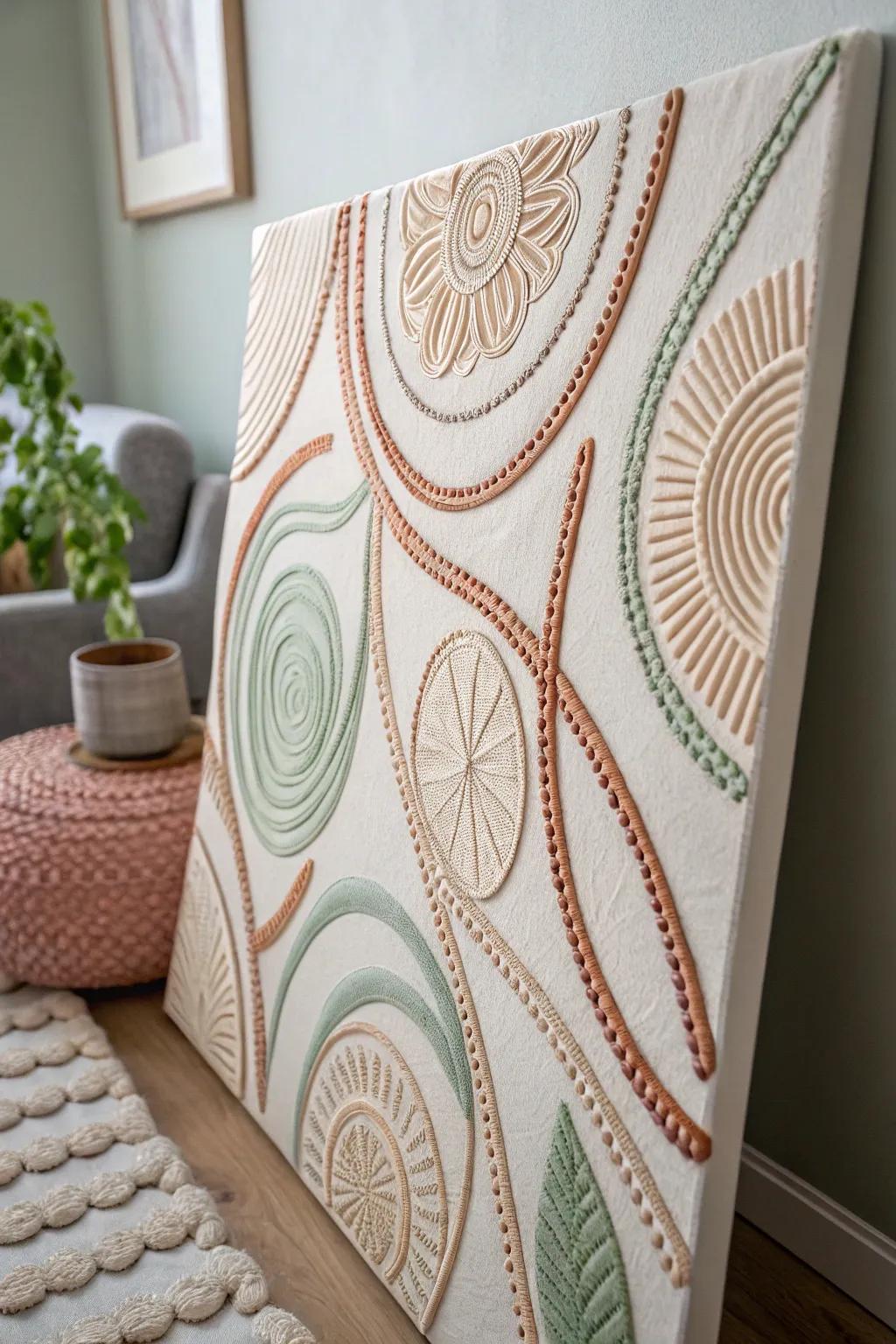 Show your creativity using abstract stitch art – where every strand tells a story.