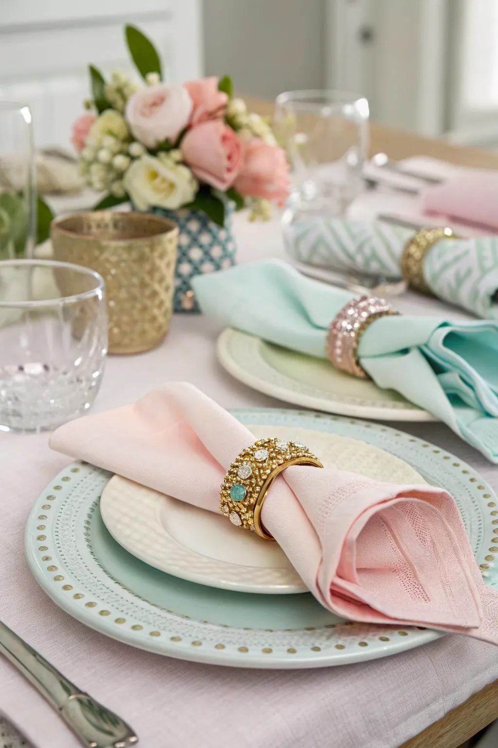 Fancy napkin bands add style and detail to your table.