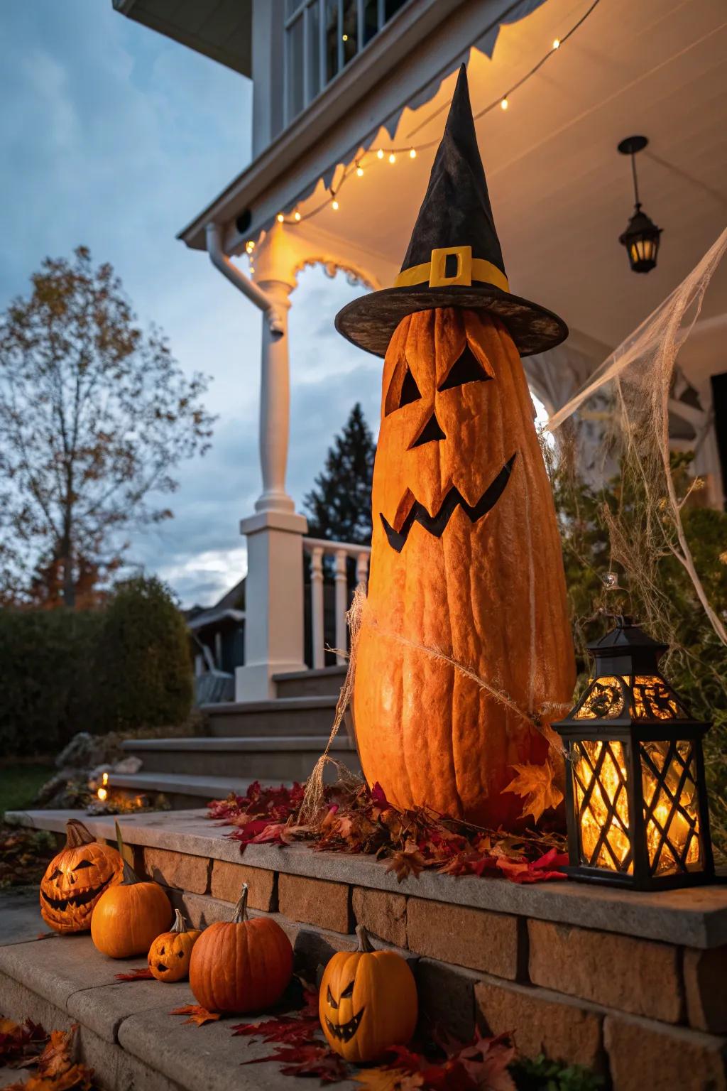 Embrace Halloween's enchantment through a bewitching pumpkin design.