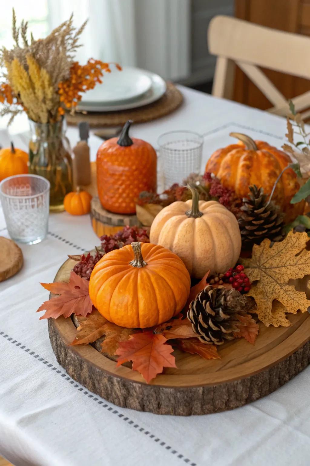 Seasonal shades evoke the warmth of autumn.