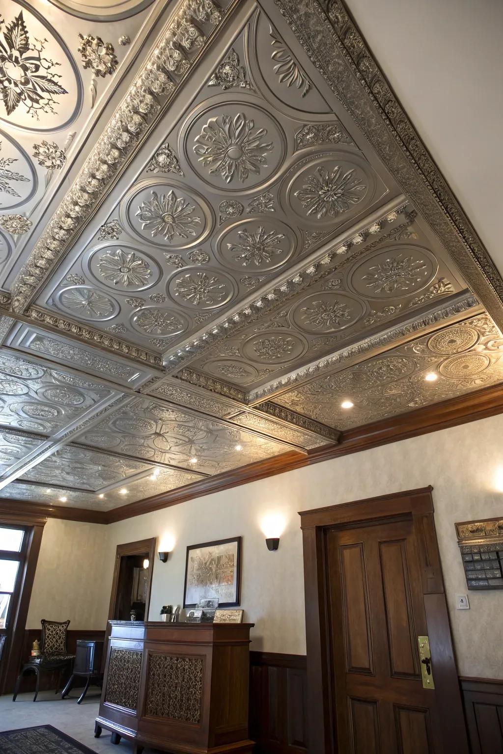 Introduce elegance with a decorative metallic border.