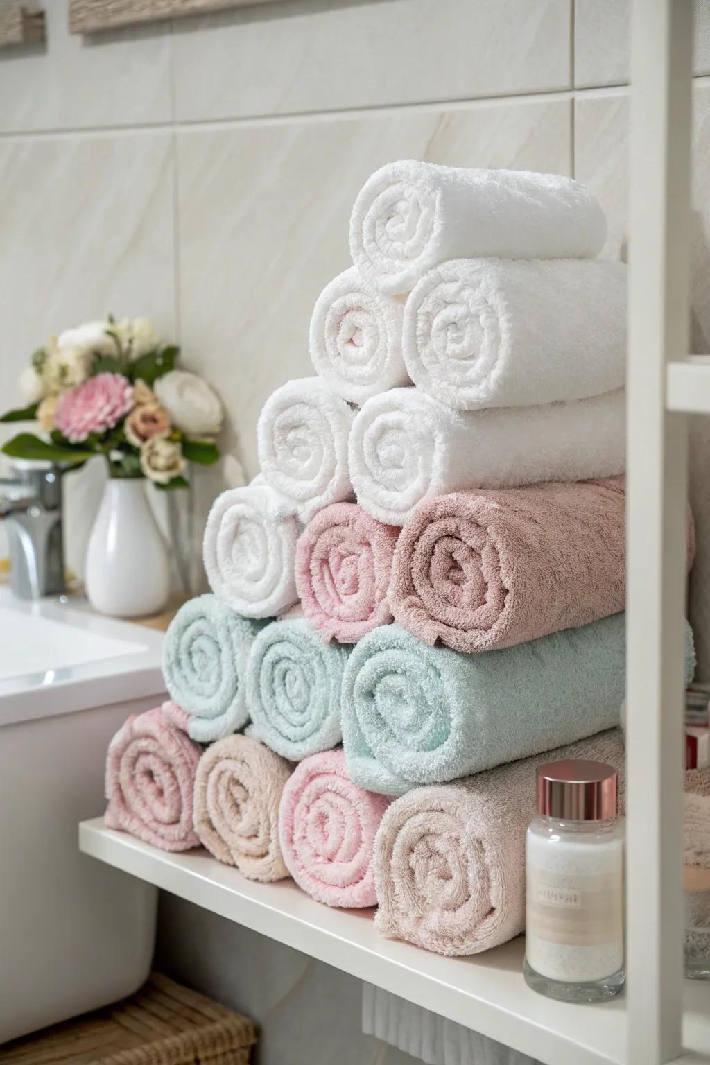 Impress with sophisticated spiral-rolled fabrics.