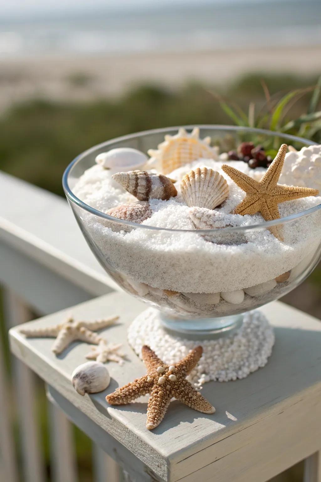 A dessert bowl resonates with the calming spirit of the seaside.