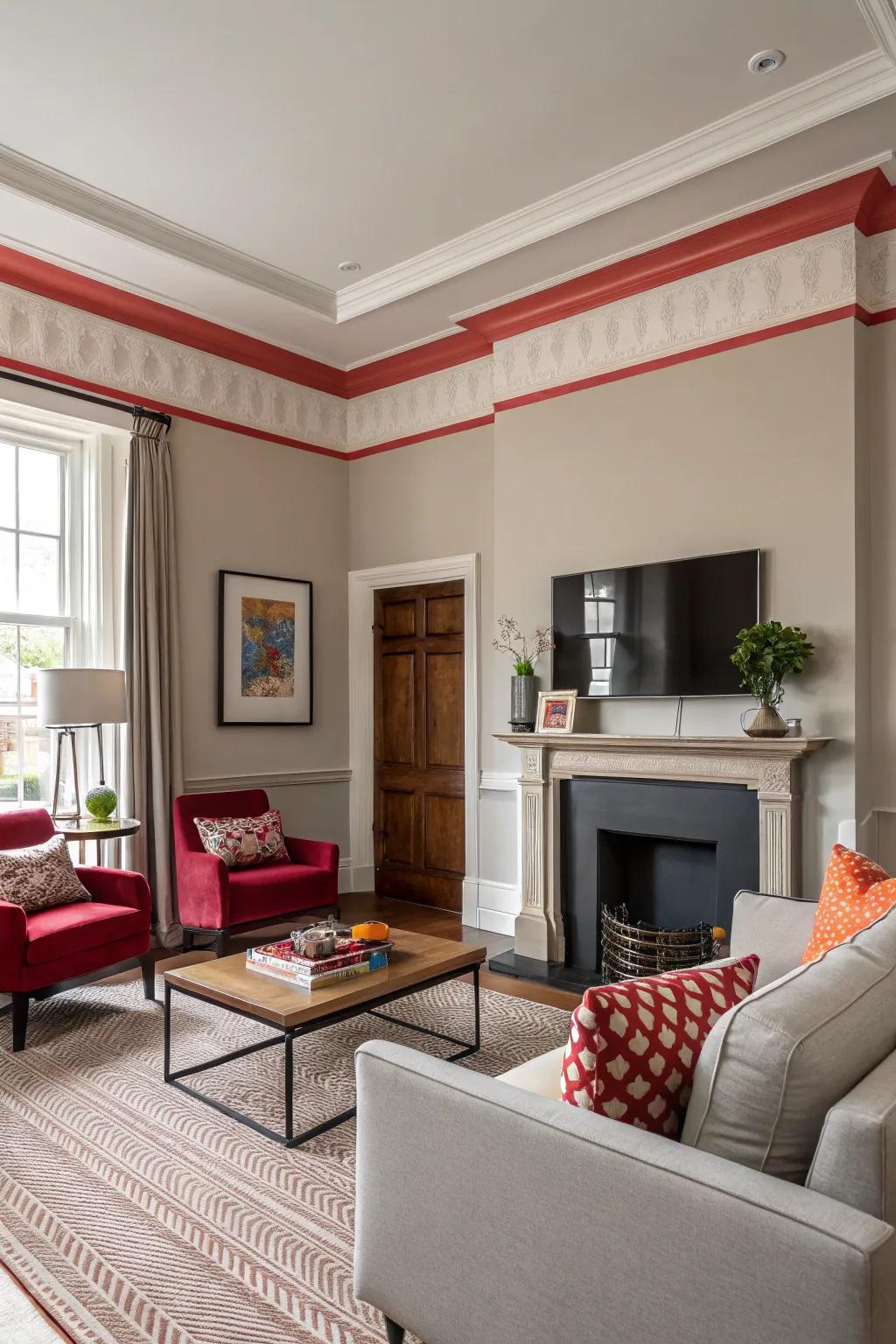 Vividly colored border creating a striking contrast.