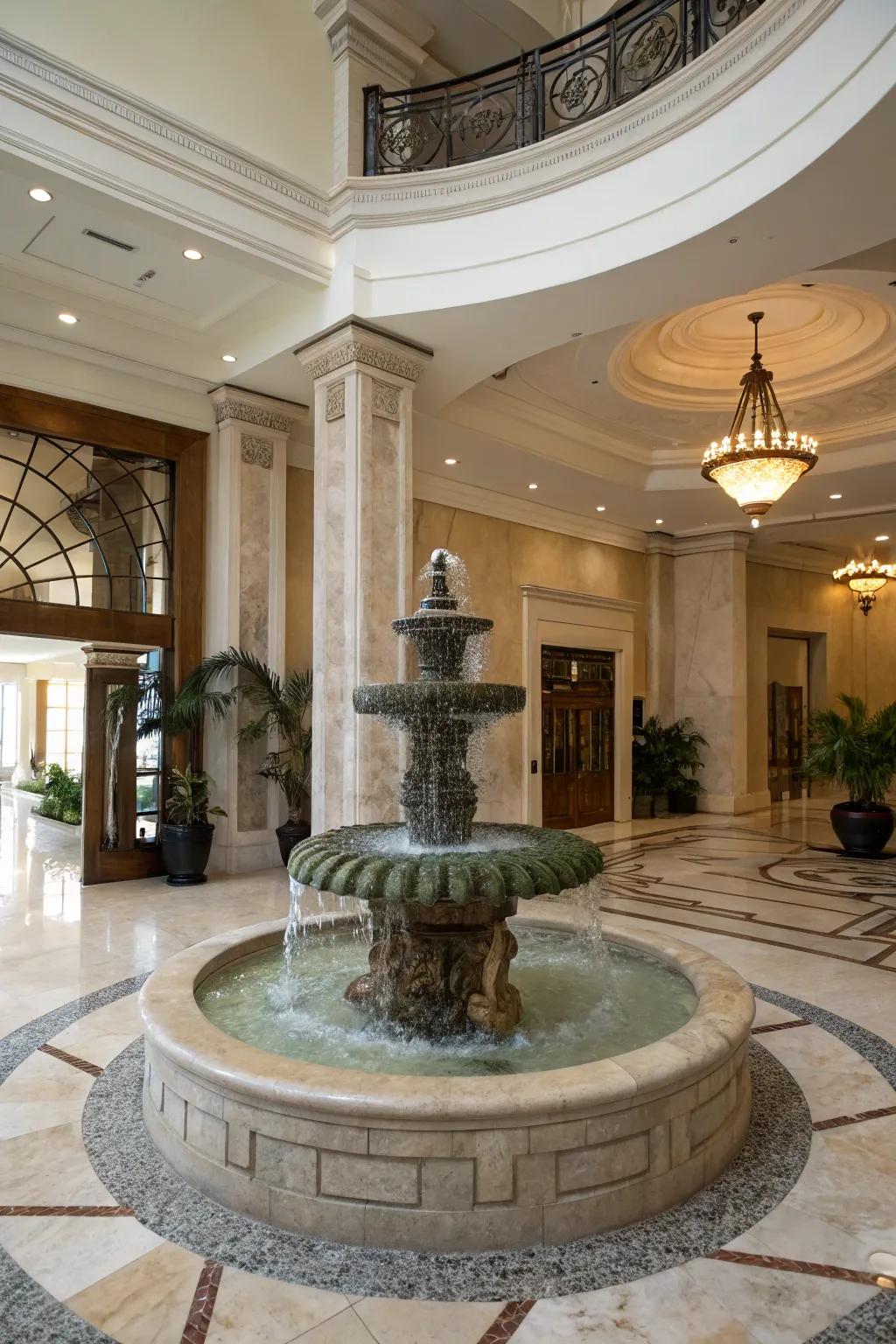 A h2o element adds tranquility and elegance to your entryway.