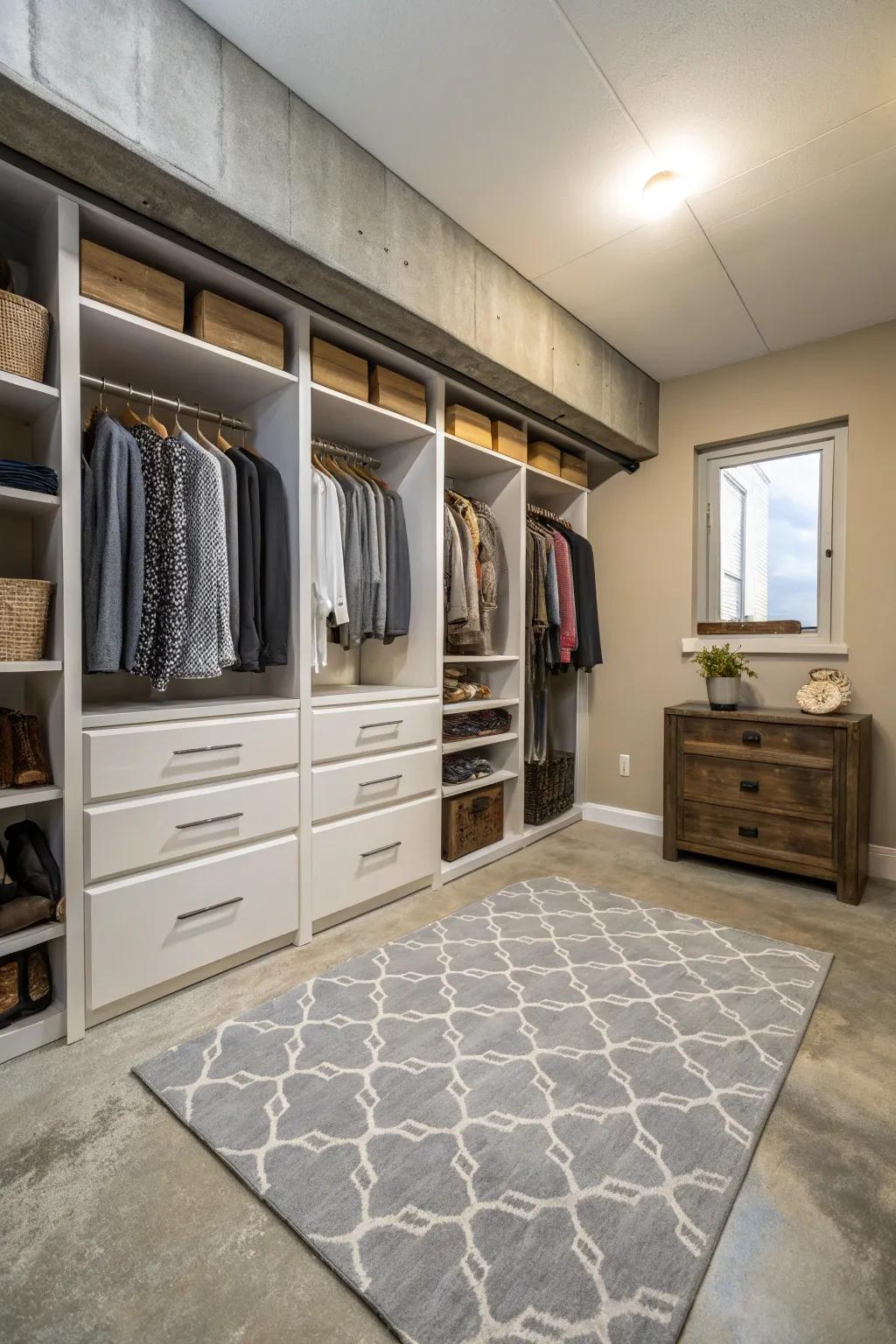 Cozy flooring transforms a cold space into a welcoming one.