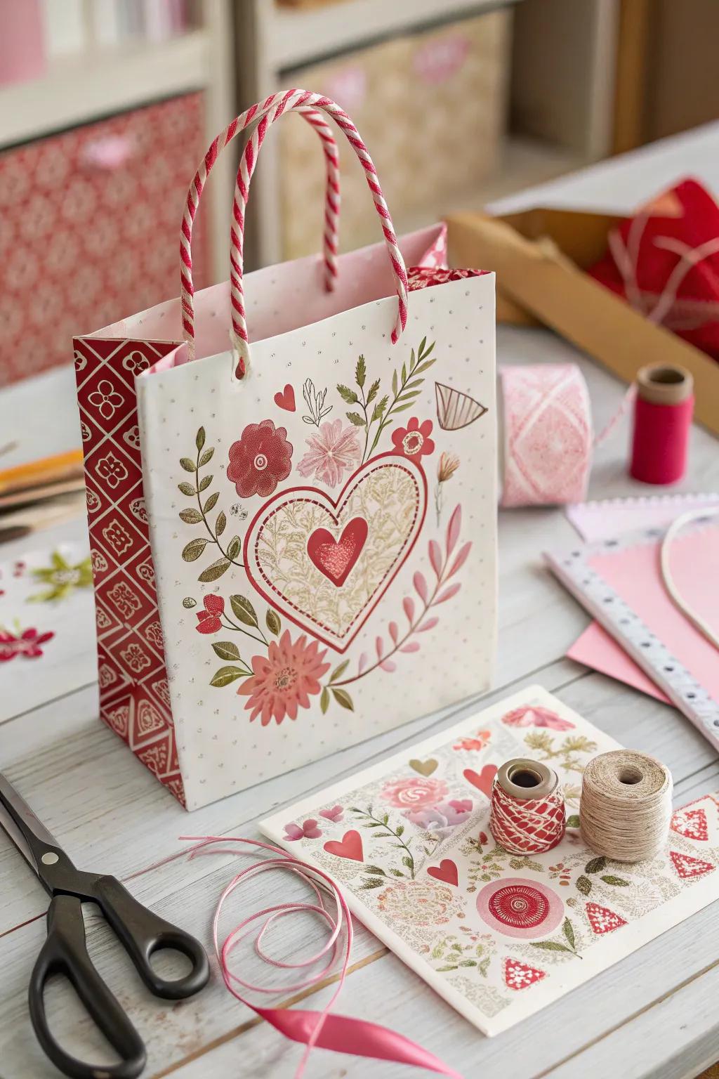 Marked design Valentine's gift displaying detailed patterns.