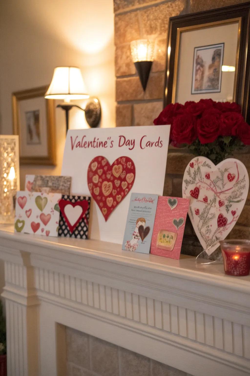 Add a personal touch to your decor with framed Valentine's Day greetings.