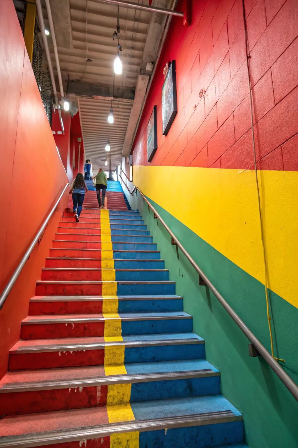 A strong color choice has the potential to establish your stairway wall as an exceptional focal point.