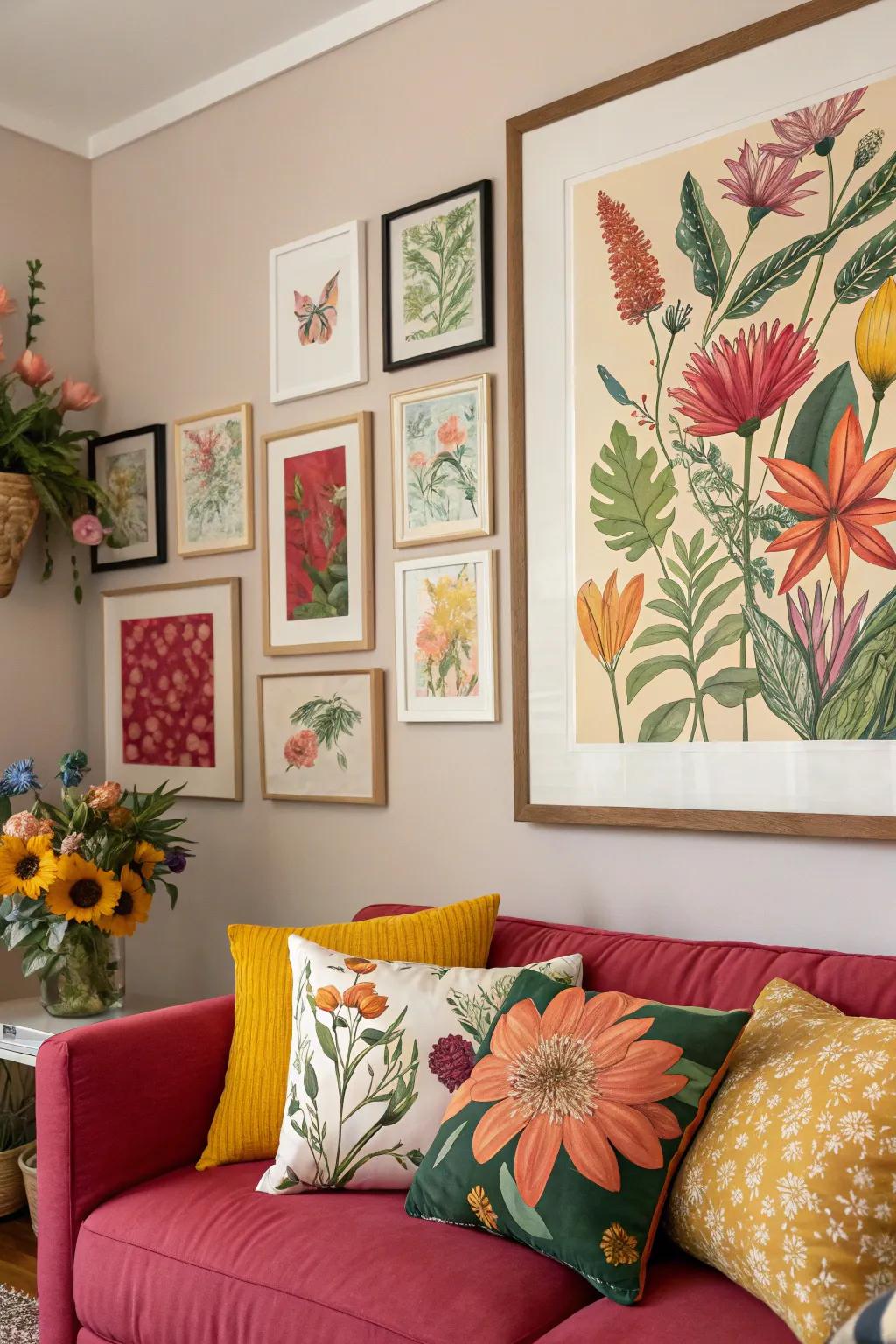 Botanical art breathes vitality and color into your decor.
