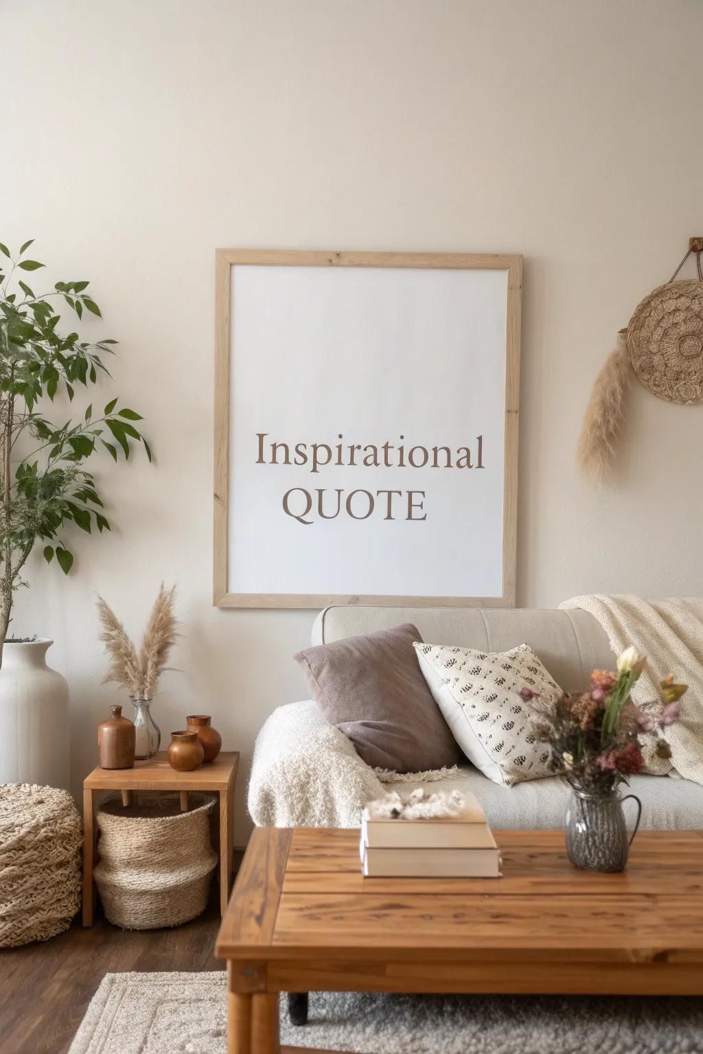 Lettering-based posters offer daily motivation.