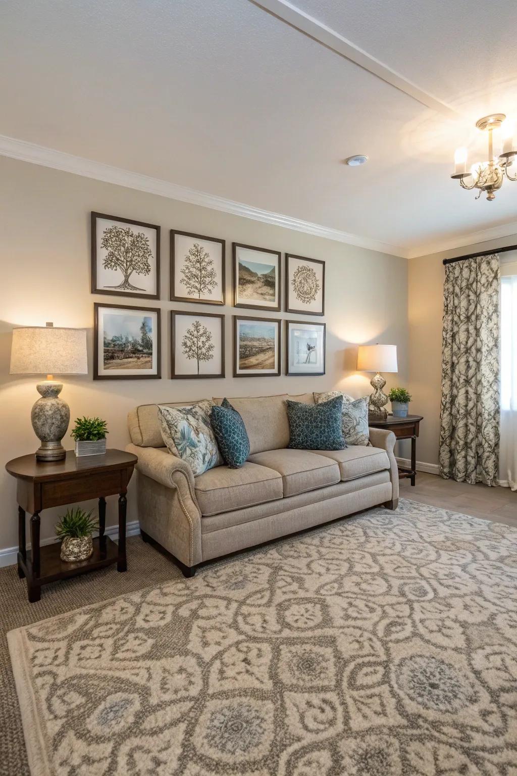 Art and carpets can harmoniously blend to elevate your decor.