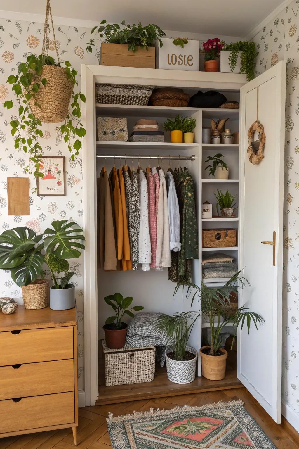 Personalize your closet with decor that reflects your style.