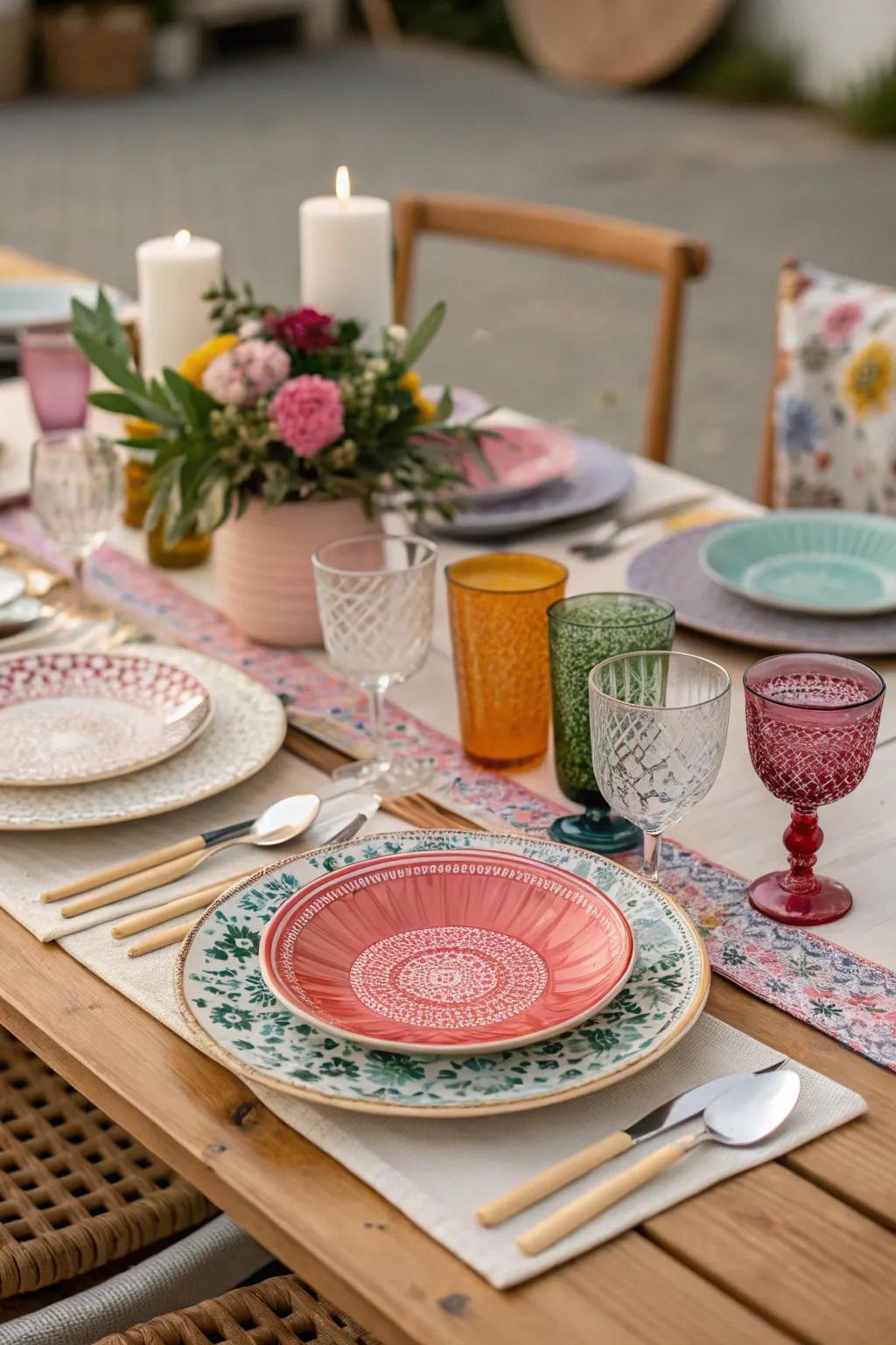 Varied tableware injects character and charm into your wedding aesthetic.