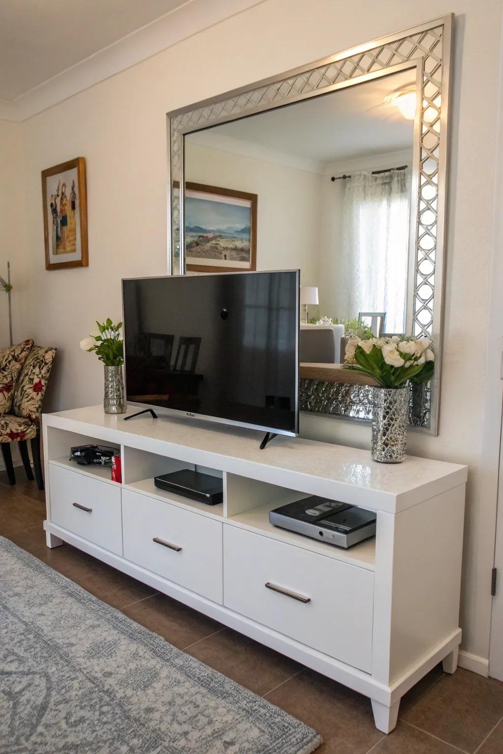 Expand your area with an ornamental mirror.