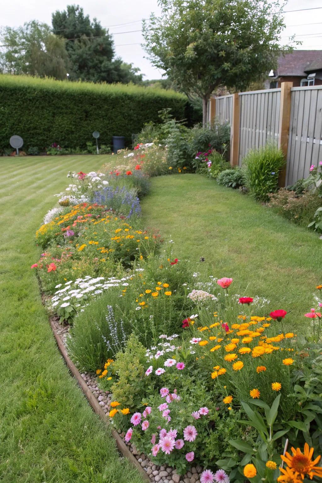 An eco-conscious wildflower lawn combining beauty and practicality.