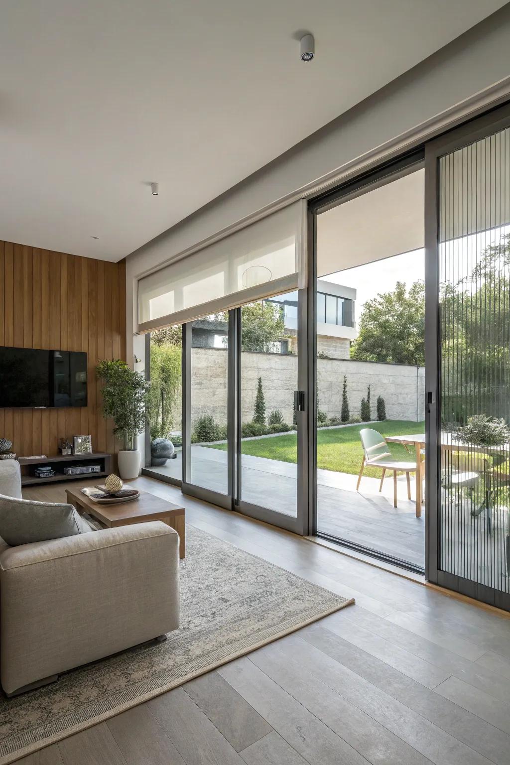 Colored glass offers a permanent and maintenance-free option.