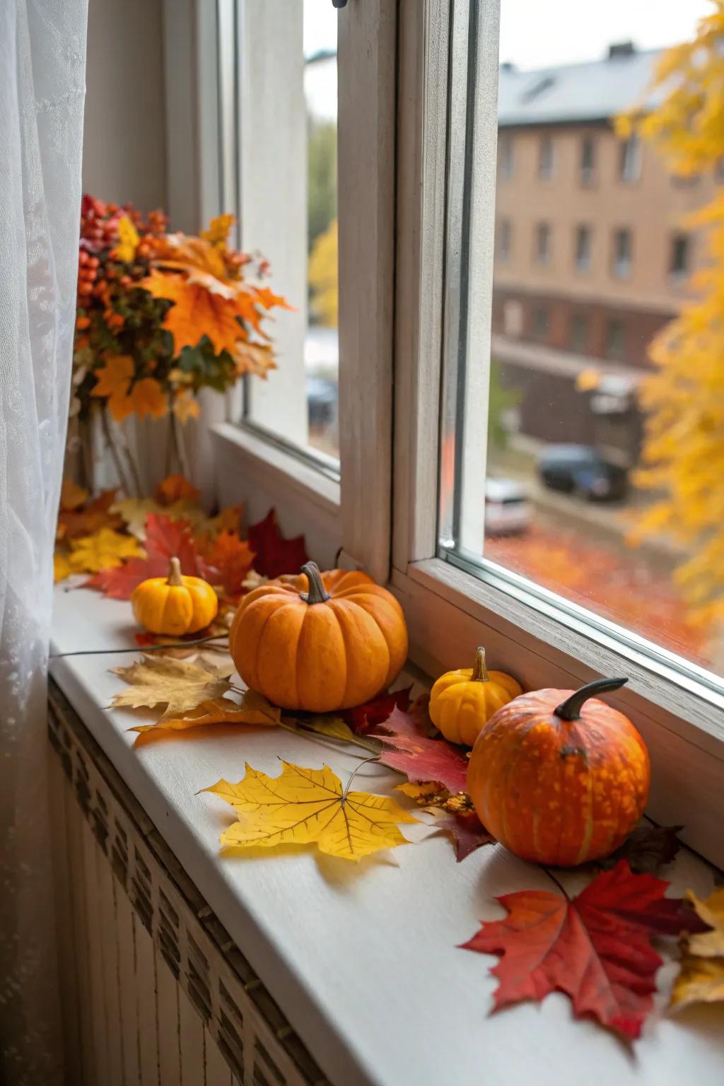 Themed decor keeps the windowsill exciting and fresh.