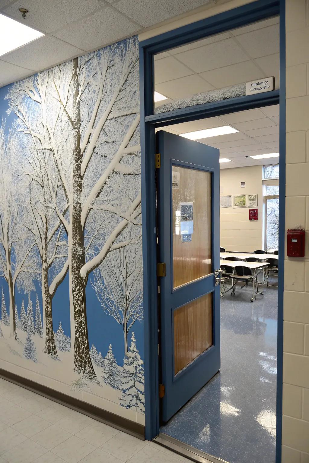 Venture into a serene frozen woodland.