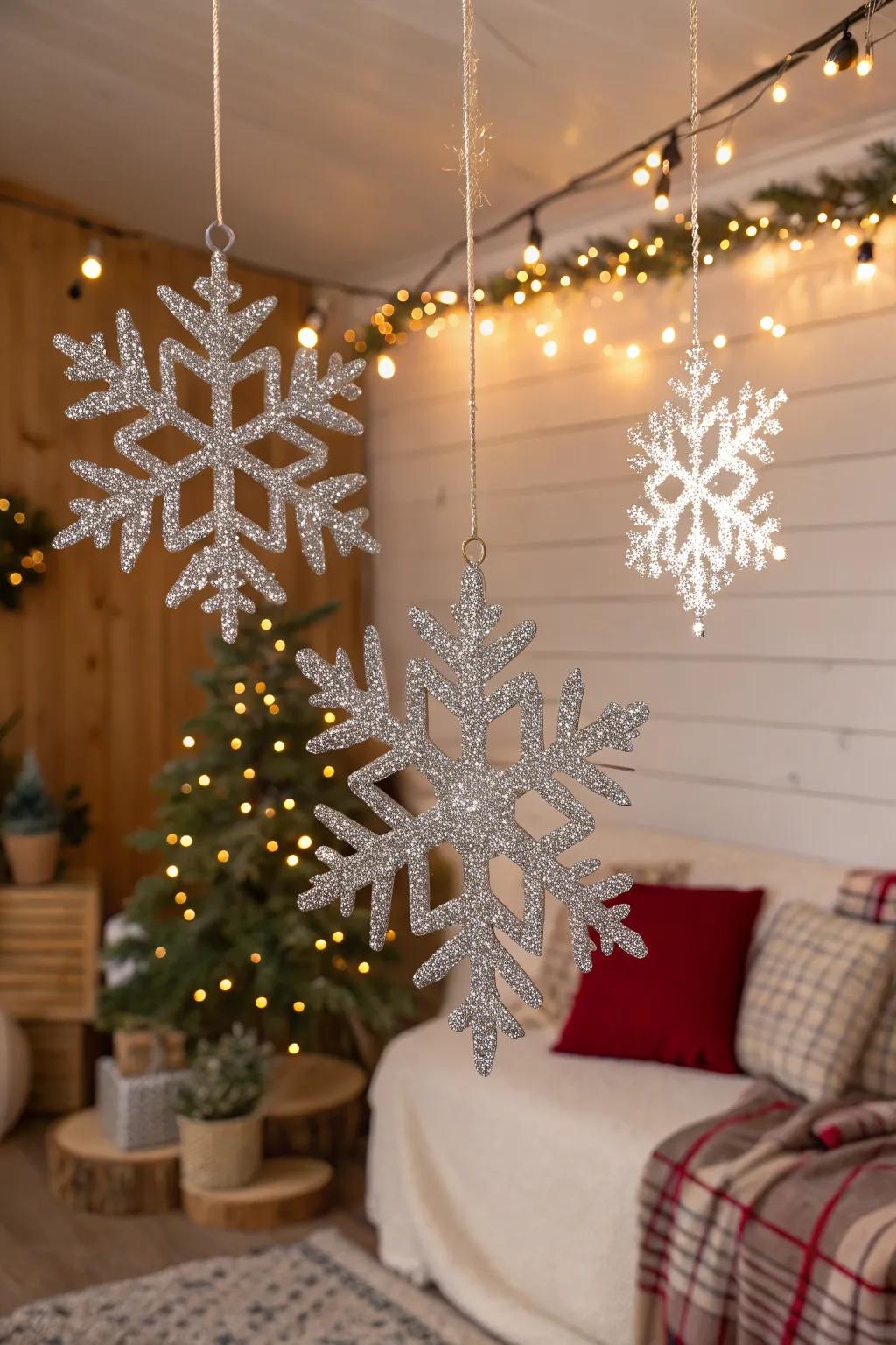 Shimmering snowflakes add shimmer and magic to your decor.