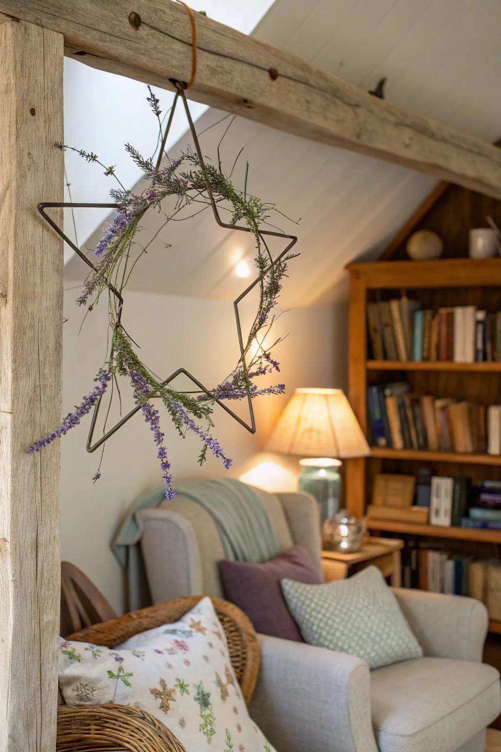 A lavender starry strand for a serene and composed ambiance.