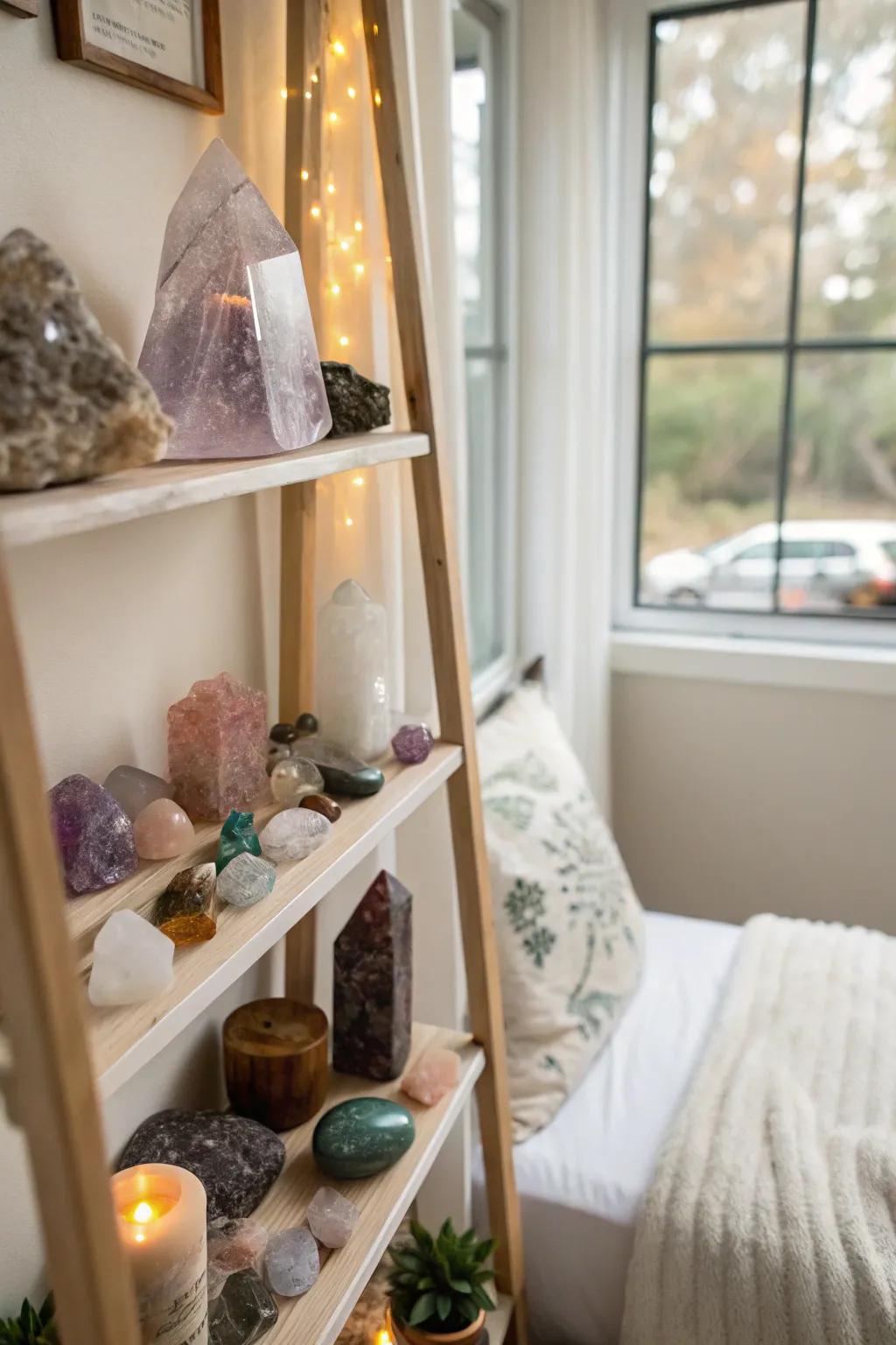 Crystals add both beauty and energy to a witchy room.