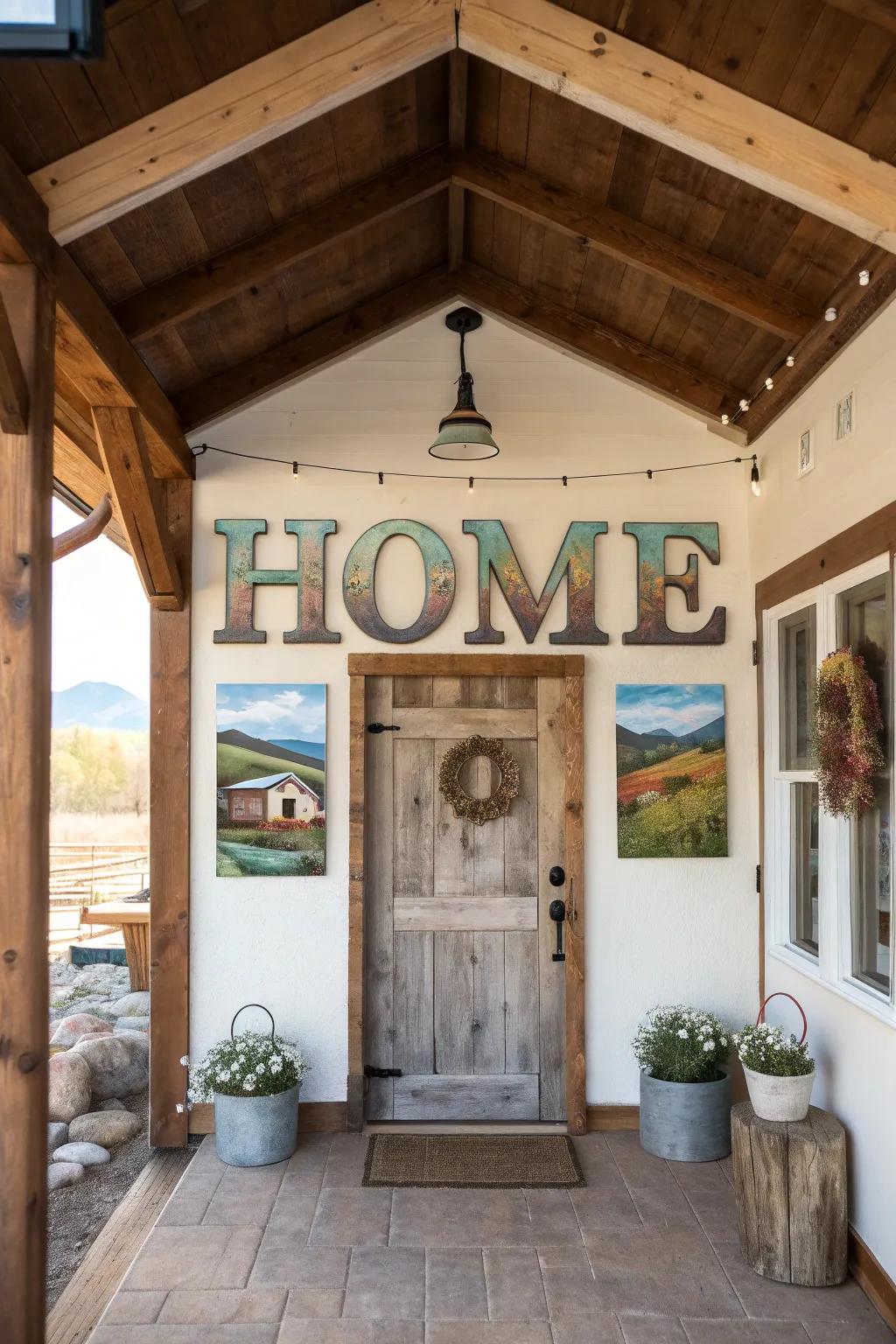 Lettered sceneries convert terms into meaningful artistic creations.