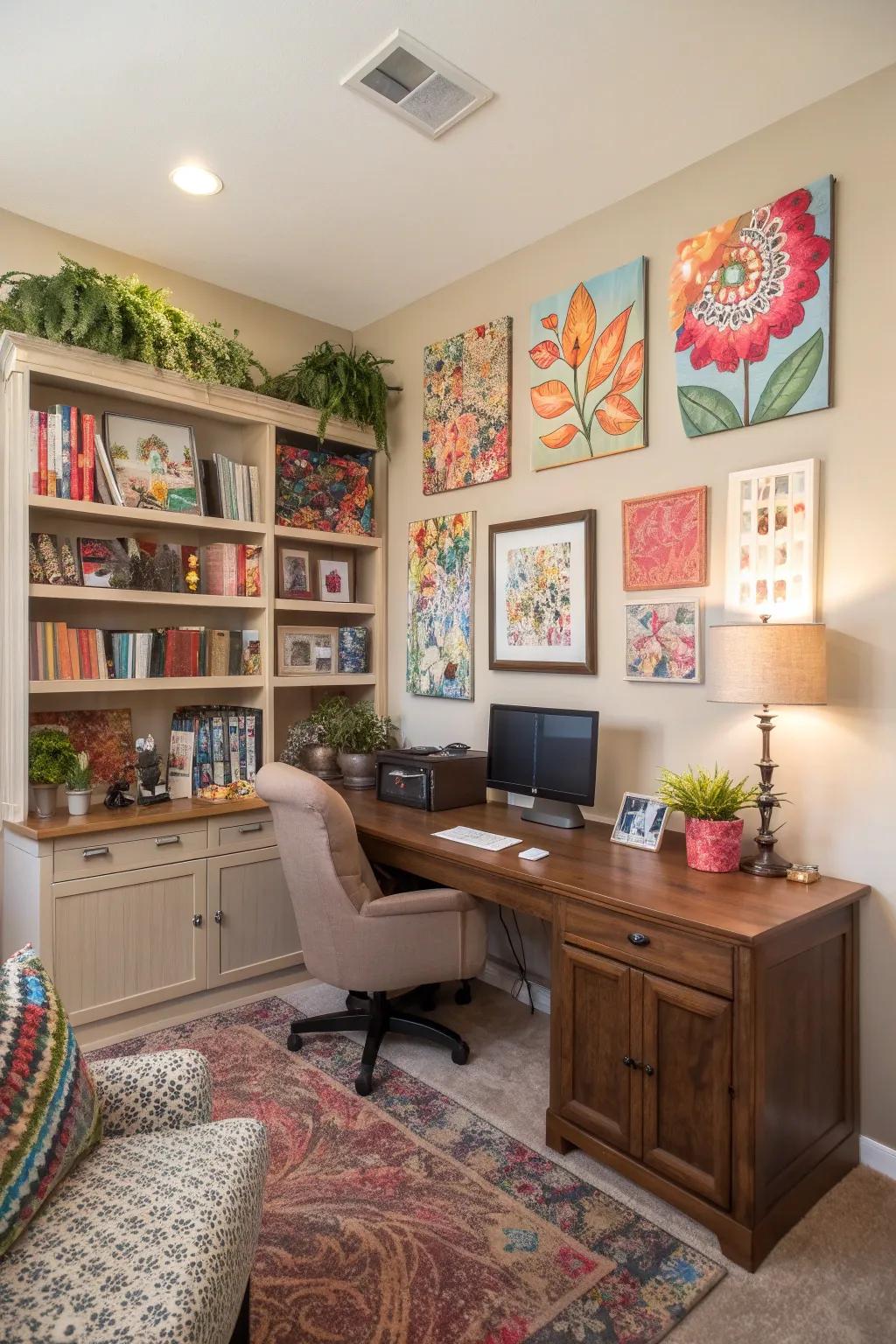 Artistic and decorative elements enhancing the creativity of your workspace.