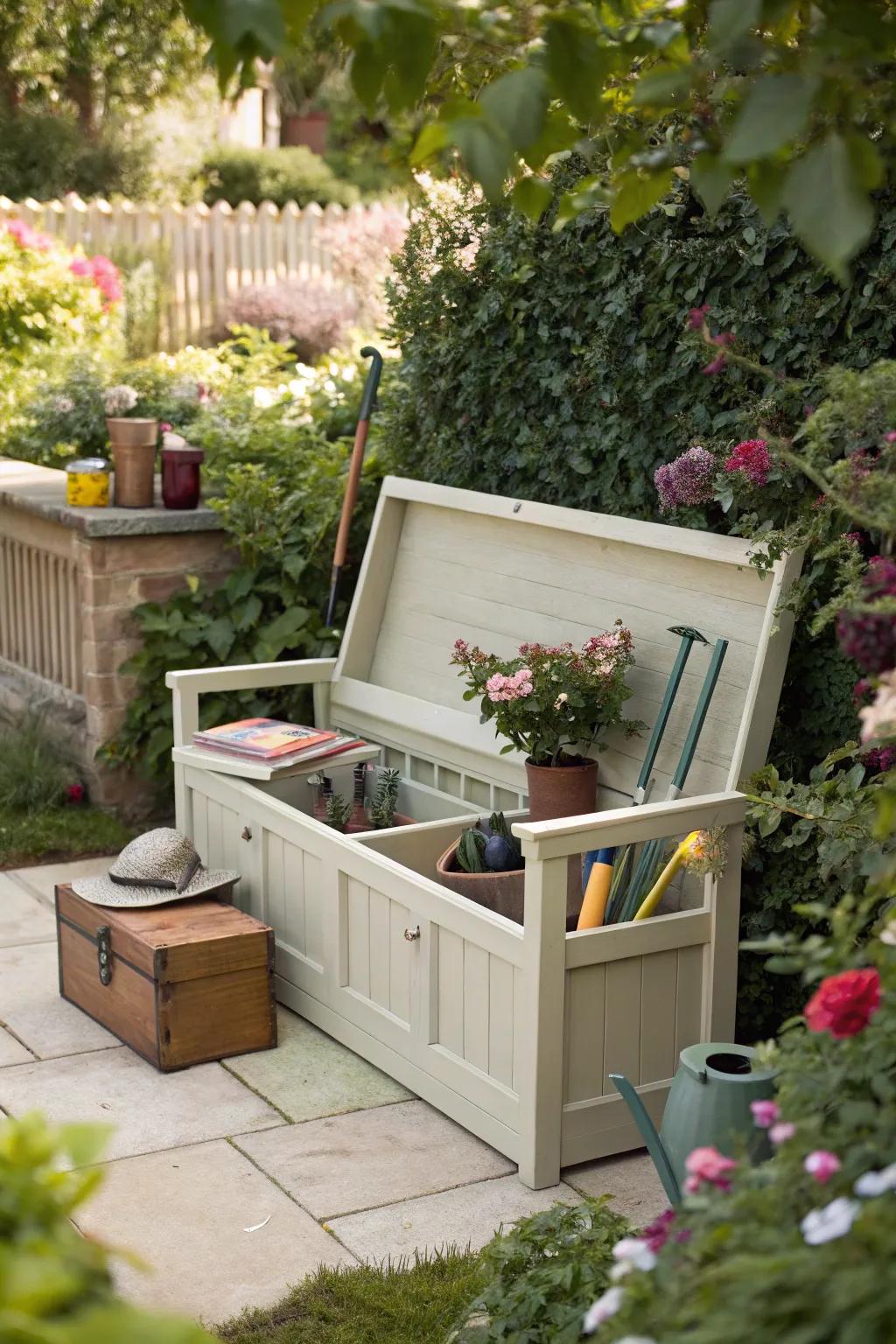 Seating that serves two purposes, with hidden tool storage.