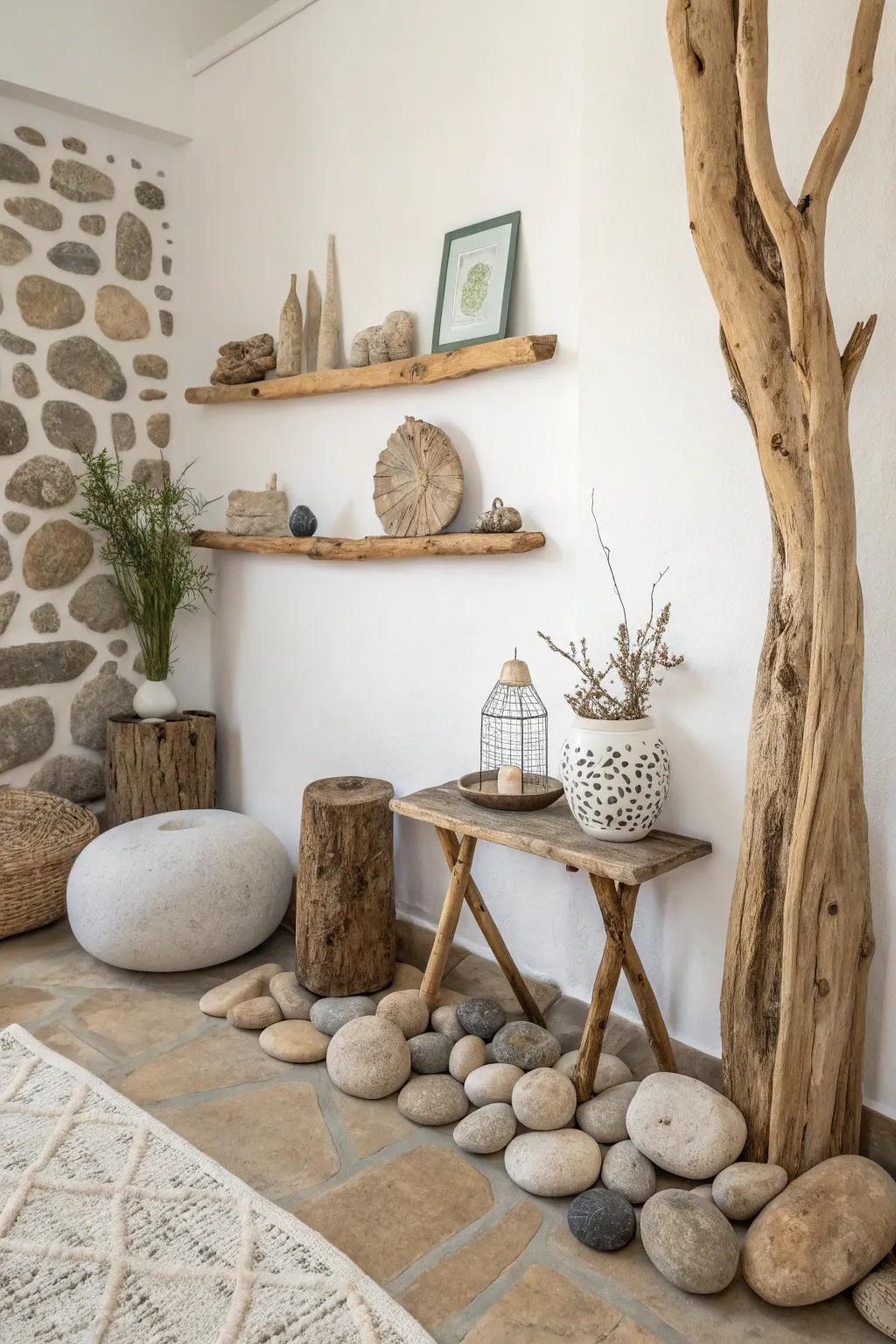 Organic-inspired ornamentation components impart a grounded vitality.