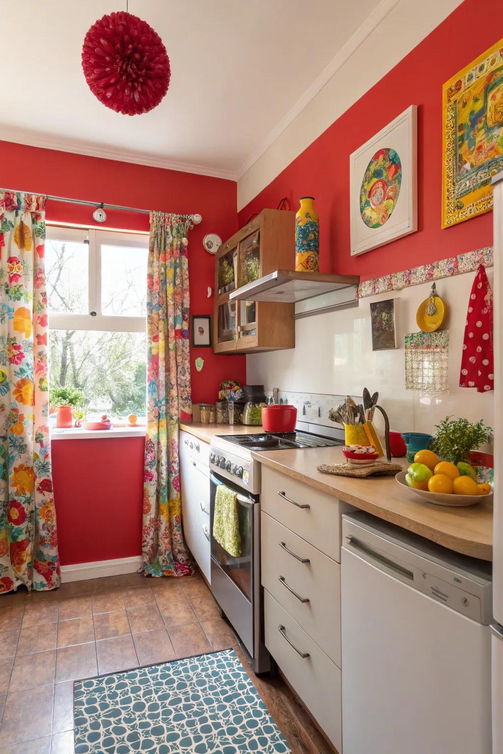 A splash of color introduces character and energy.