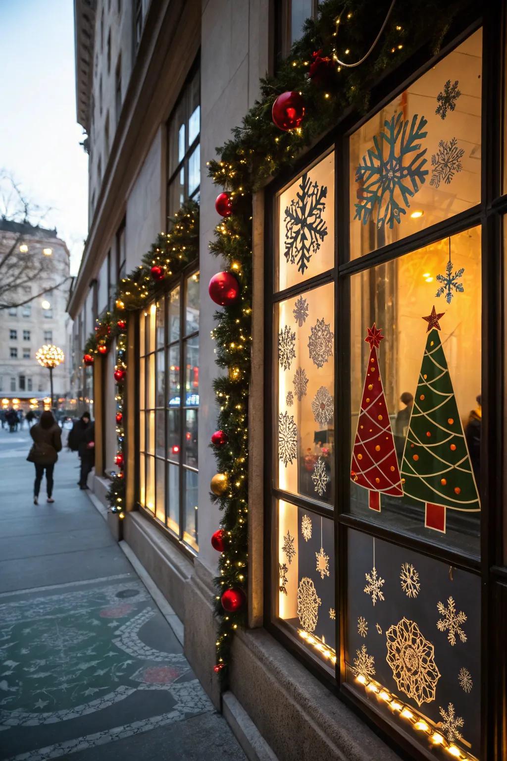Panes become magical via captivating holiday exhibits.